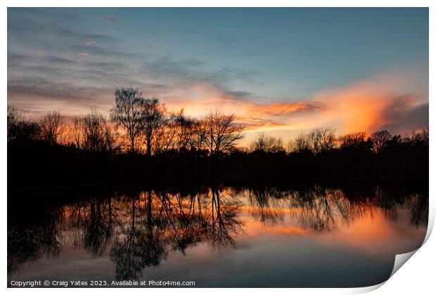 Winter Sunset Reflection. Print by Craig Yates