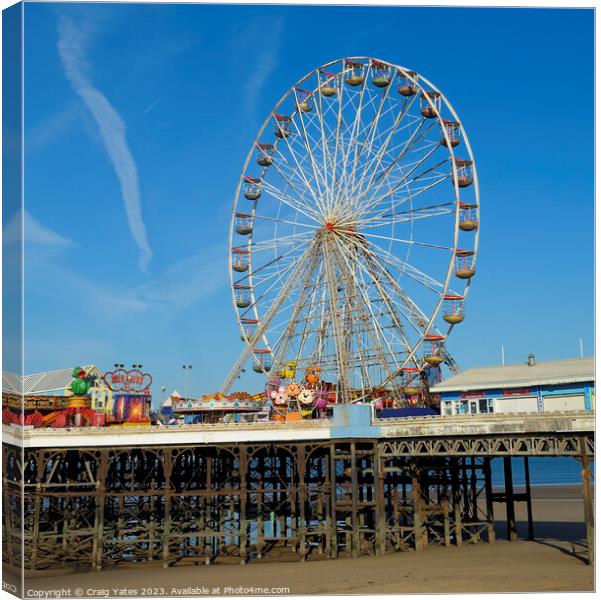 Blackpool Central Pier Ferris Wheel Canvas Print by Craig Yates