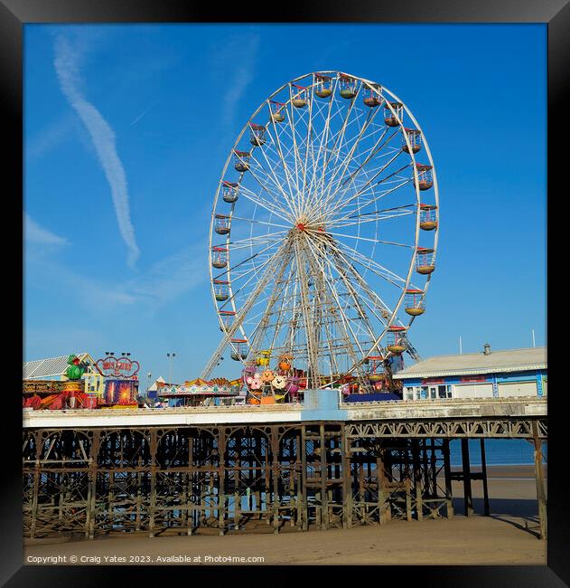 Blackpool Central Pier Ferris Wheel Framed Print by Craig Yates