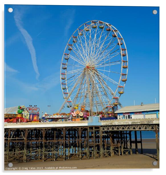 Blackpool Central Pier Ferris Wheel Acrylic by Craig Yates