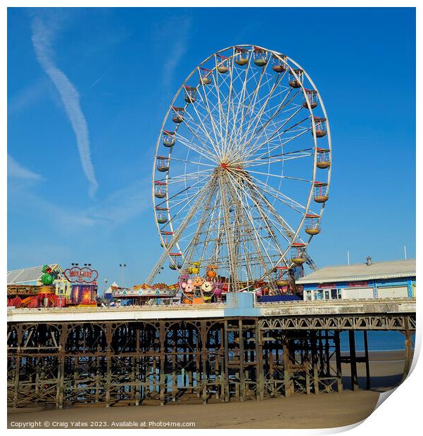 Blackpool Central Pier Ferris Wheel Print by Craig Yates