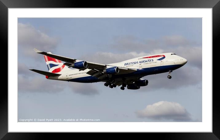 British Airways Boeing 747  Framed Mounted Print by David Pyatt