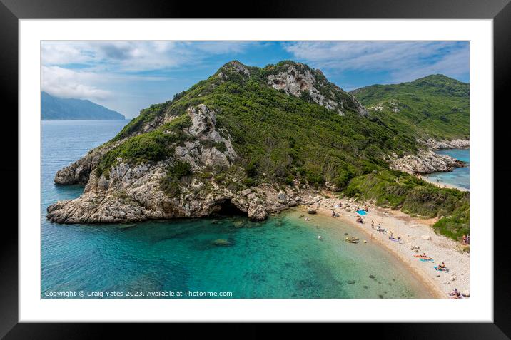 Porto Timoni Beach Corfu Greece. Framed Mounted Print by Craig Yates
