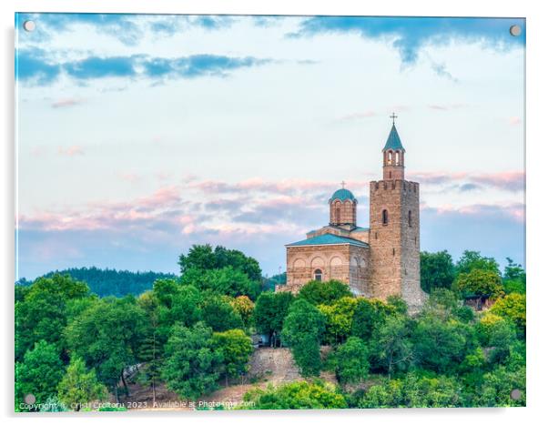 Eastern Orthodox Ascension Cathedral Tsarevets, in Veliko Tarnovo. Acrylic by Cristi Croitoru