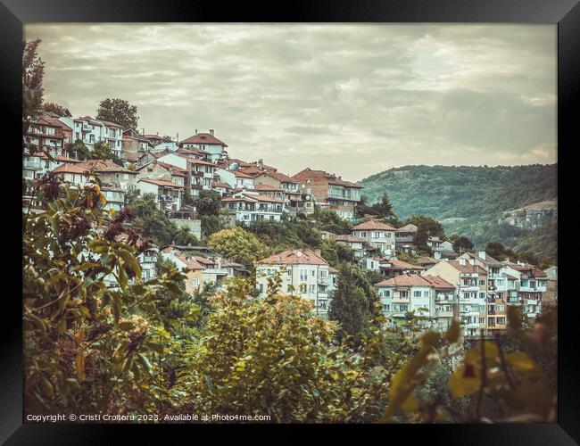 Houses in Veliko Tarnovo. Framed Print by Cristi Croitoru