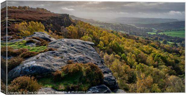 Froggatt Edge in Autumn Canvas Print by Chris Drabble