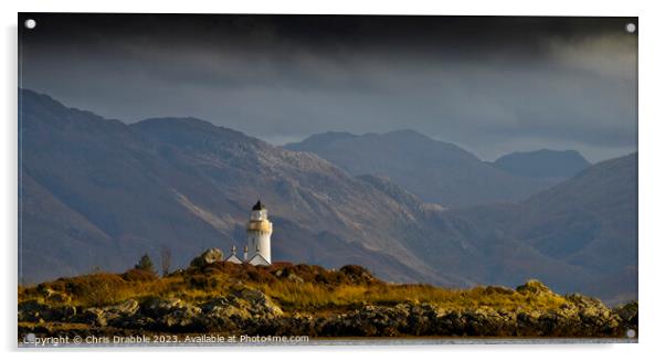 Isle Ornsay Lighthouse in Autumn light Acrylic by Chris Drabble