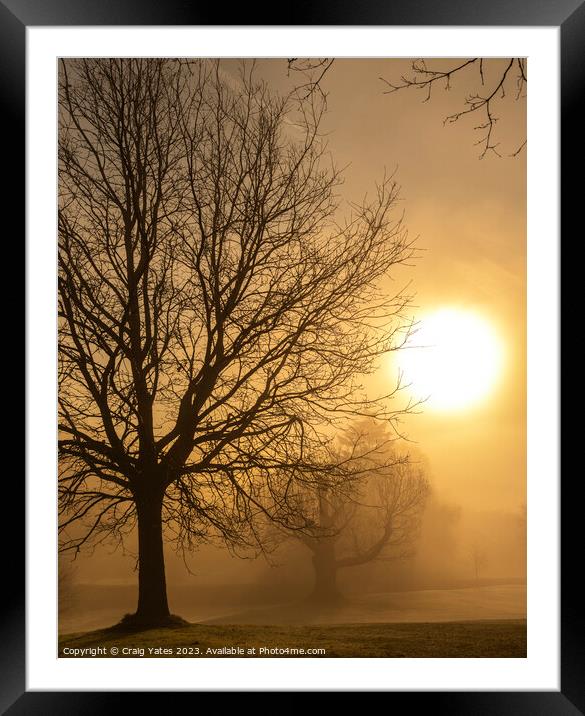 Misty Morning Sunrise Glebe Park. Framed Mounted Print by Craig Yates