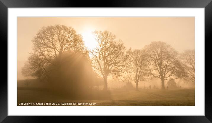 Misty Morning Sunrise Glebe Park. Framed Mounted Print by Craig Yates