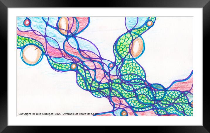  Hand-drawn neurographic illustration Framed Mounted Print by Julia Obregon