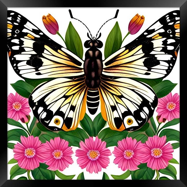 Vintage Butterfly Framed Print by Scott Anderson
