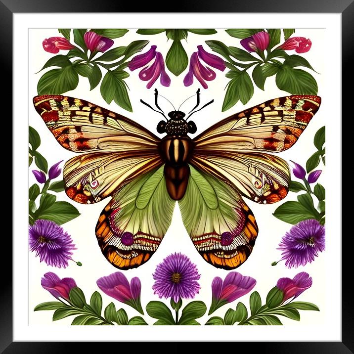 Vintage Butterfly Framed Mounted Print by Scott Anderson