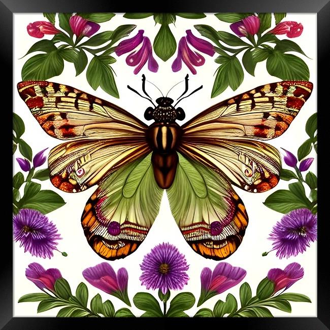 Vintage Butterfly Framed Print by Scott Anderson