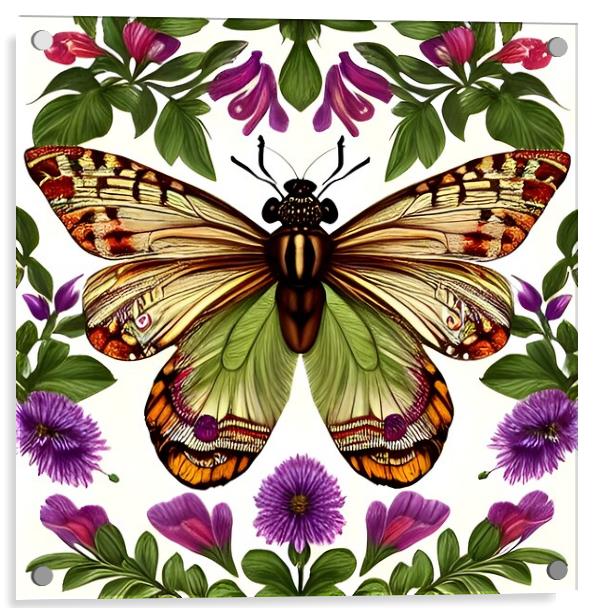 Vintage Butterfly Acrylic by Scott Anderson
