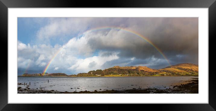 Castle Stalker rainbow Framed Mounted Print by John Finney