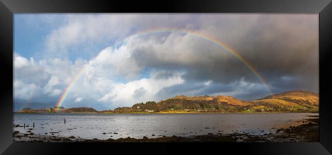 Castle Stalker rainbow Framed Print by John Finney