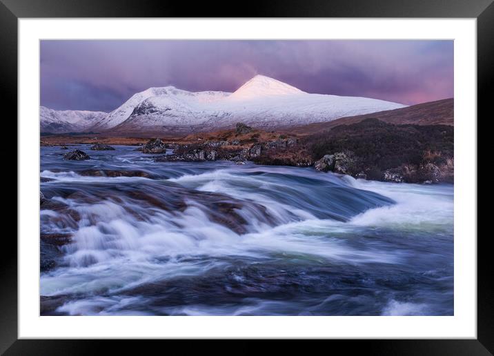 Loch Bà & the Black Mountains at sunrise Framed Mounted Print by John Finney