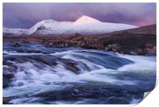 Loch Bà & the Black Mountains at sunrise Print by John Finney