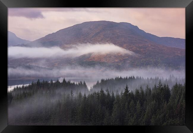 Loch Tulla morning mists Framed Print by John Finney