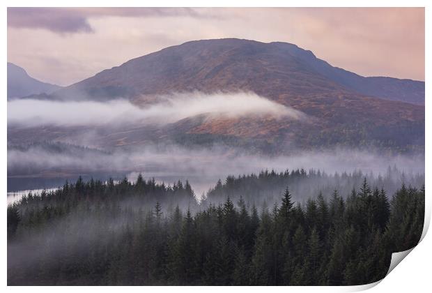 Loch Tulla morning mists Print by John Finney