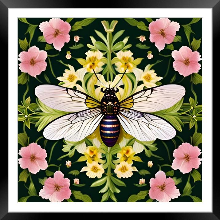 Bee and Flower Framed Mounted Print by Scott Anderson
