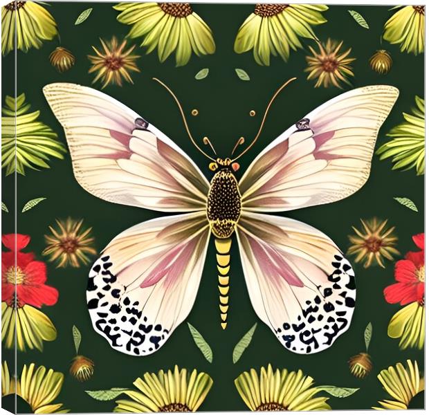 Butterfly Vintage Style Canvas Print by Scott Anderson