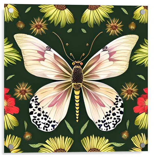 Butterfly Vintage Style Acrylic by Scott Anderson