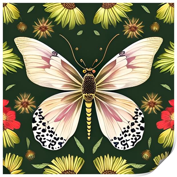 Butterfly Vintage Style Print by Scott Anderson