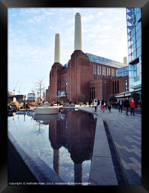 Battersea Power Station with reflection Framed Print by Nathalie Hales