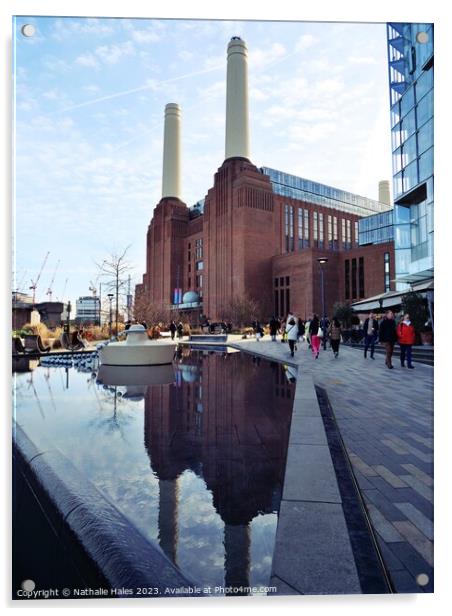 Battersea Power Station with reflection Acrylic by Nathalie Hales