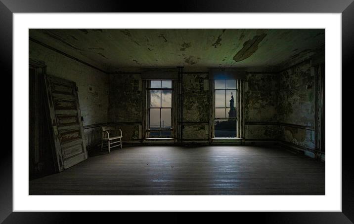 Ellis Island Empty Dreams Framed Mounted Print by Chris Lord