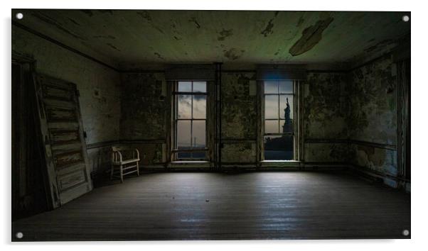 Ellis Island Empty Dreams Acrylic by Chris Lord