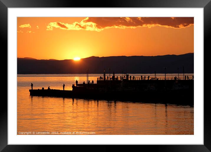 Sunset scene seen in Enoshima, Japan Framed Mounted Print by Lensw0rld 