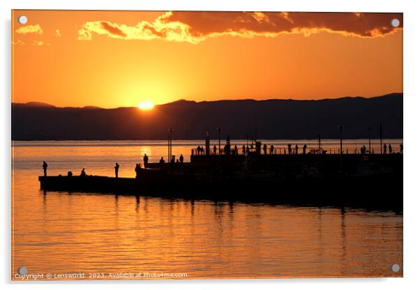 Sunset scene seen in Enoshima, Japan Acrylic by Lensw0rld 