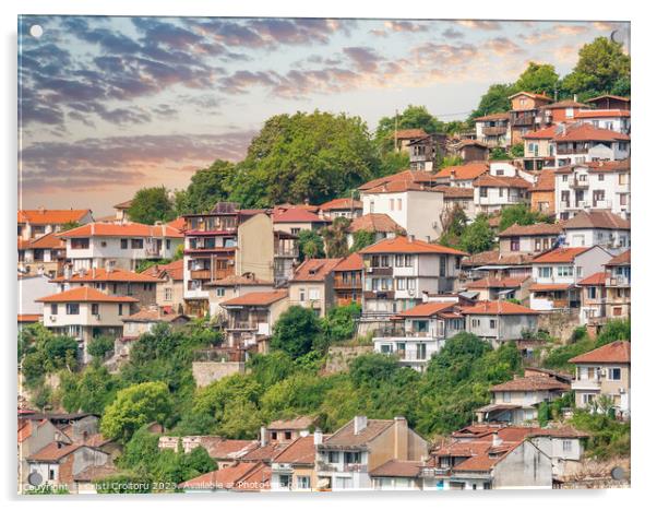 Houses in Veliko Tarnovo Bulgaria Acrylic by Cristi Croitoru