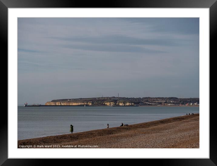 Newhaven across the water from Seaford Framed Mounted Print by Mark Ward