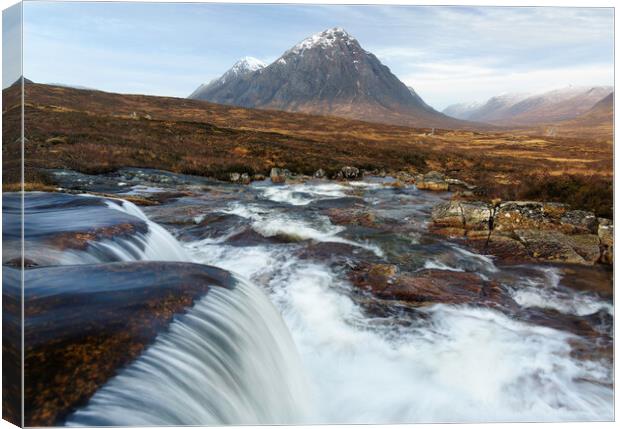 The Buachaille from the river Etive Canvas Print by Anthony McGeever