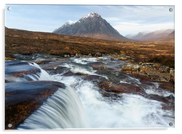 The Buachaille from the river Etive Acrylic by Anthony McGeever