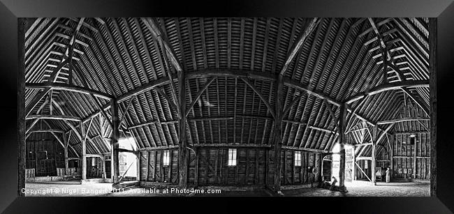 Priors Hall Barn Framed Print by Nigel Bangert