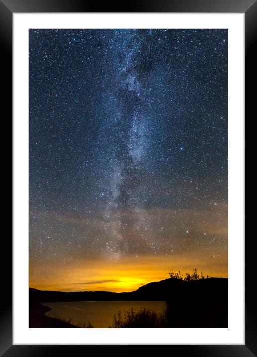 Milky Way Over Clatteringshaws Loch Framed Mounted Print by Derek Beattie