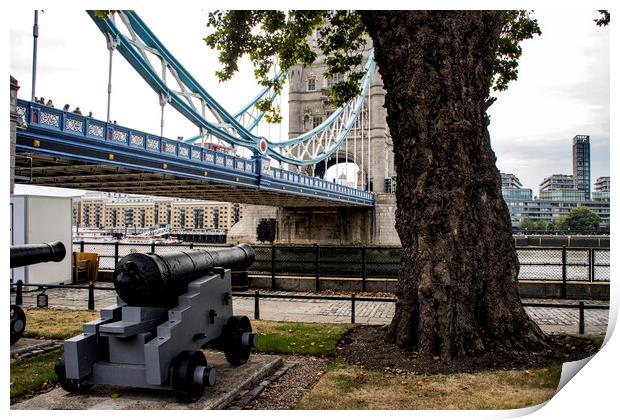 Near Tower Bridge North Bank Print by Glen Allen