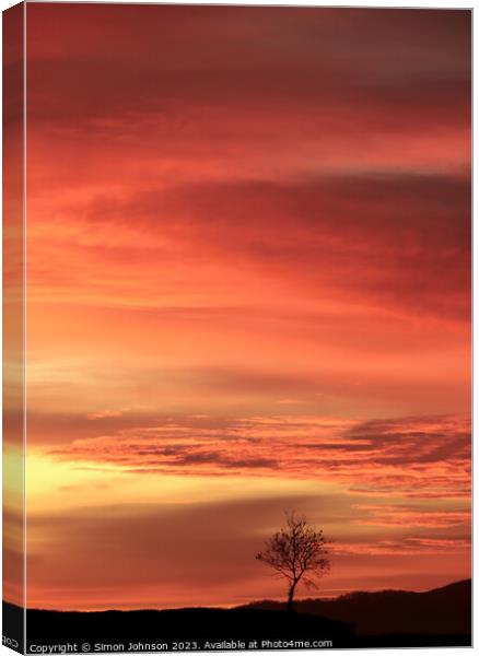 Cotswold sunrise  Canvas Print by Simon Johnson