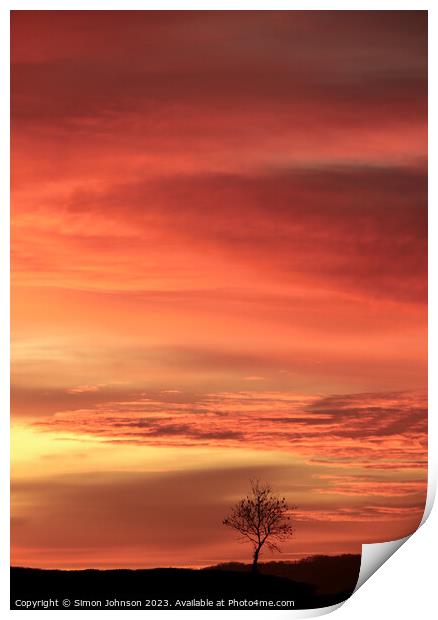 Cotswold sunrise  Print by Simon Johnson