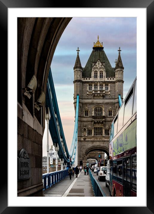 On Tower Bridge Framed Mounted Print by Glen Allen