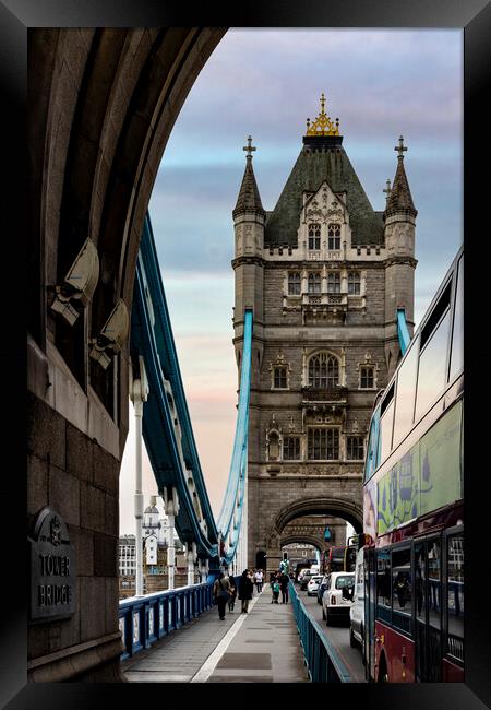 On Tower Bridge Framed Print by Glen Allen
