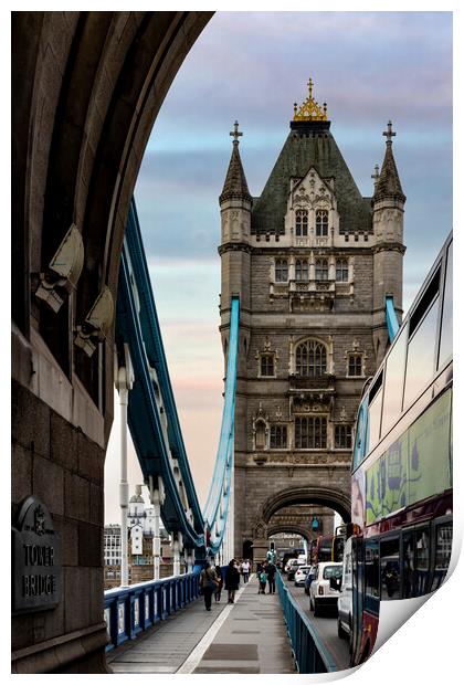 On Tower Bridge Print by Glen Allen