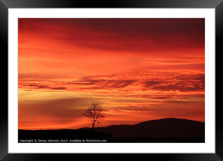 Sunset  Framed Mounted Print by Simon Johnson
