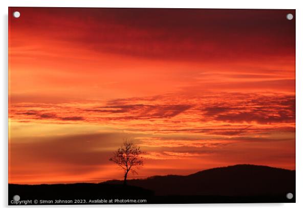 Sunset  Acrylic by Simon Johnson