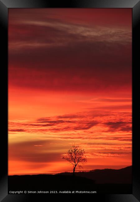 Sunset  Framed Print by Simon Johnson