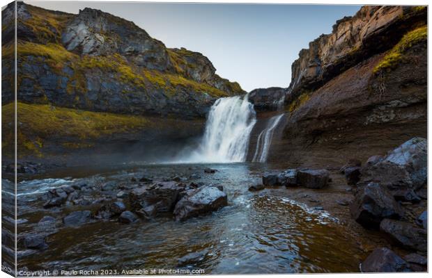 Ankafoss waterfall in northern Iceland Canvas Print by Paulo Rocha